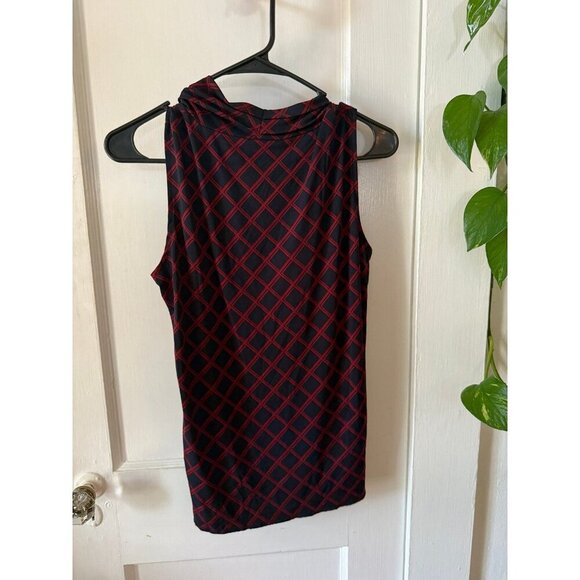 Jones New York women’s size small red and dark blue blouse - Picture 7 of 8